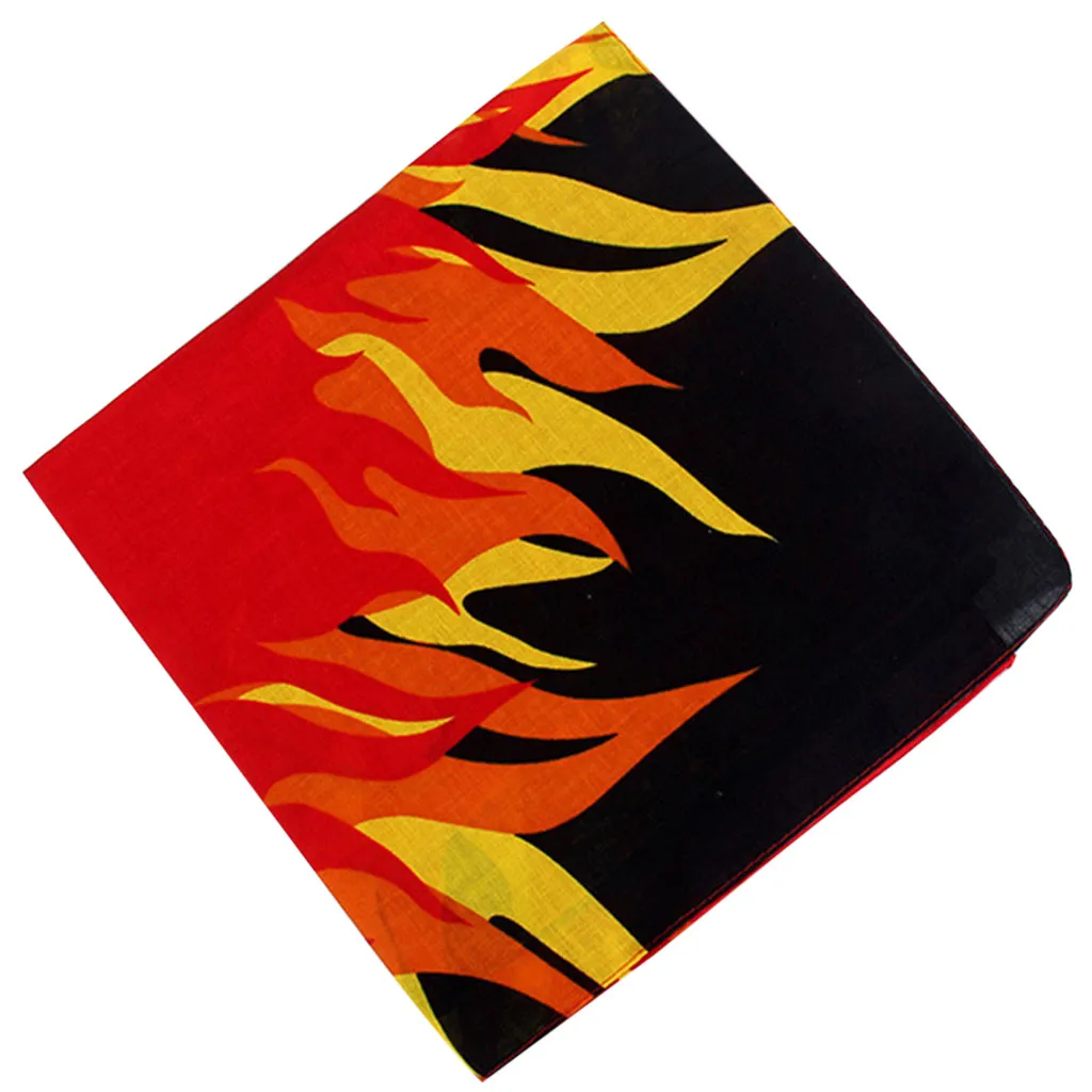 Женский шарф с принтом пламени женский квадратной головкой шарфы бандана