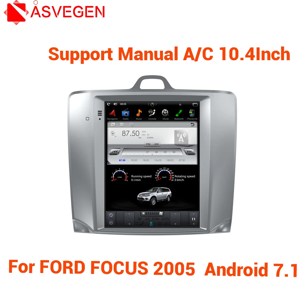 10 4 &quotTesla style PX3 Android 7 1 Автомобильный мультимедийный плеер для Ford Focus 2005 Ручная A/C