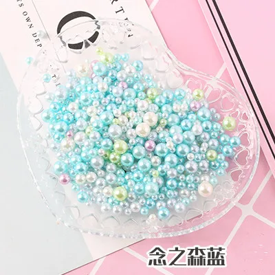 Mix color light blue 2/3/4/5 мм мульти вариант размера около 500 шт./лот случайная смесь цветов, не требующие отверстия в ухе, жемчуг Круглые бусины для рукоделия украшение для альбома - Цвет: Mix color light blue