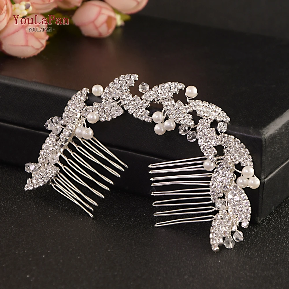 TOPQUEEN HP251 Свадебная расческа для волос бижутерия серебряные Свадебные Заколки