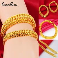 24k copper jewelry gold jewelry bracelets bangle for women never fade jewelry venitian link chains womens mens bracelets