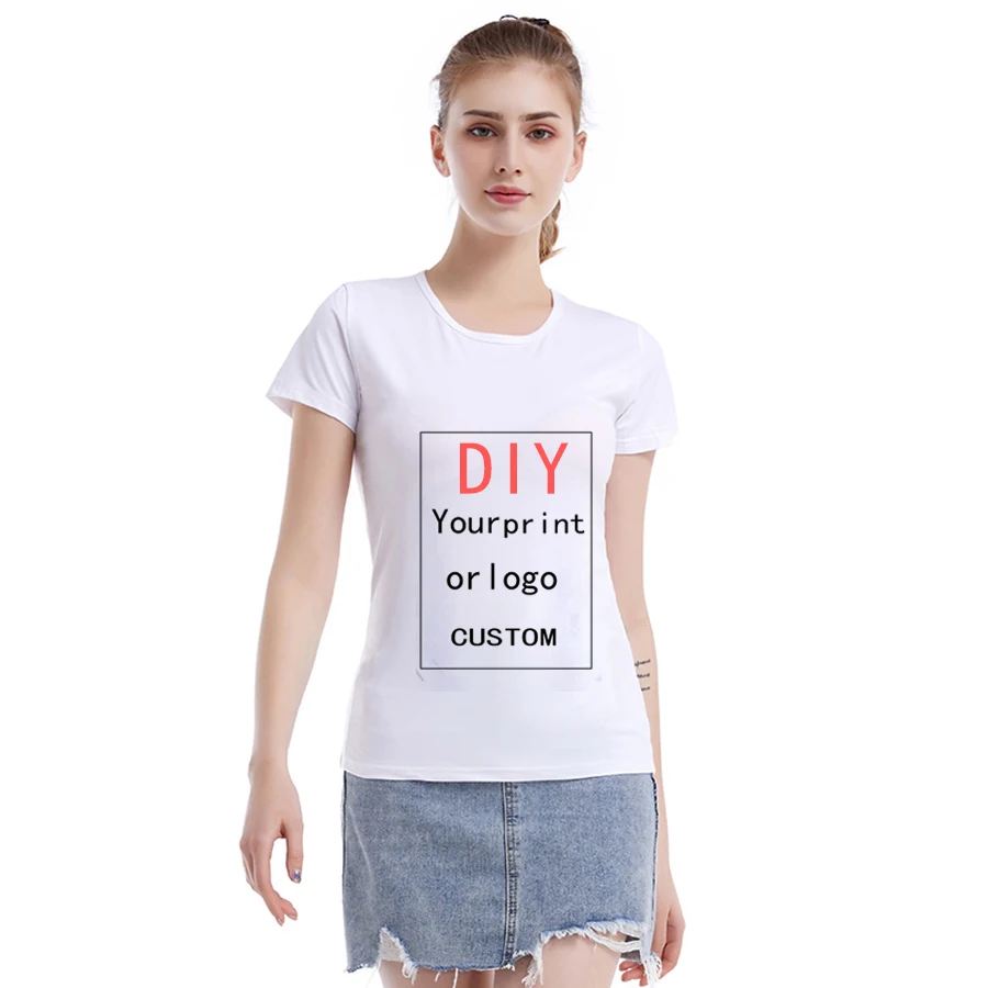 Индивидуальная футболка с принтом для женщин сделай сам как на фото или