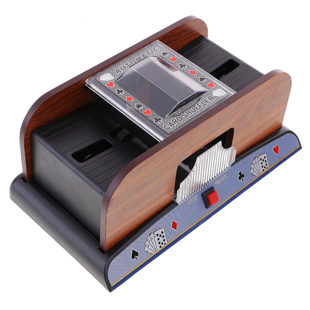 

Деревянная электрическая автоматическая покерная карта, работающая от батарейки, игральные карты, машинка для смешивания, настольная игра,...