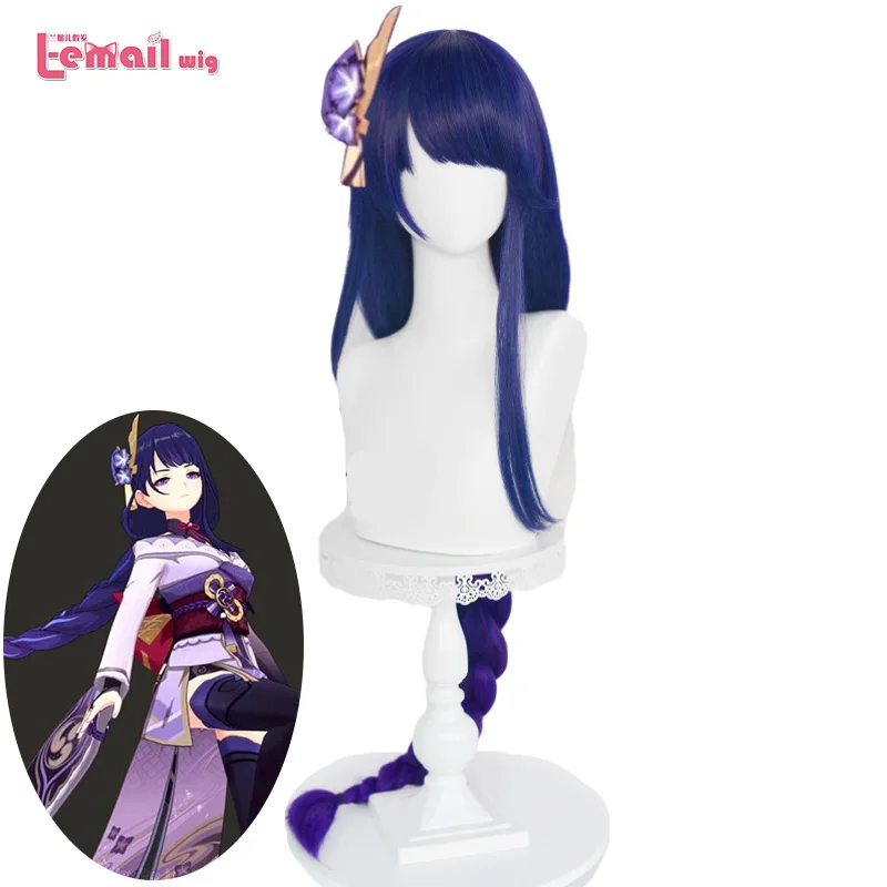 

L-email wig Genshin Impact Baal Cosplay 100cm Long Graident Purple Braided Wigs for Women Synthetic Hair Heat Resistant Game Cos