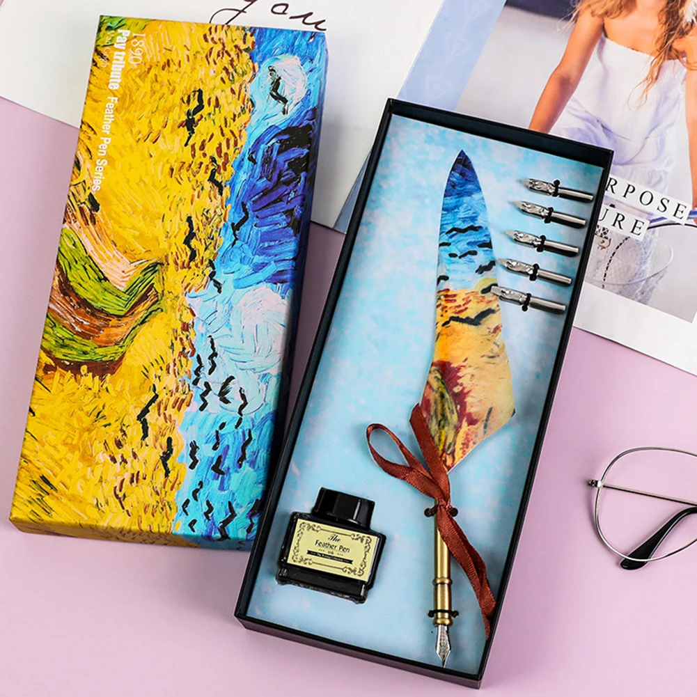 Винтажная каллиграфия перо набор ручек для письма с пустой чернильной бутылкой