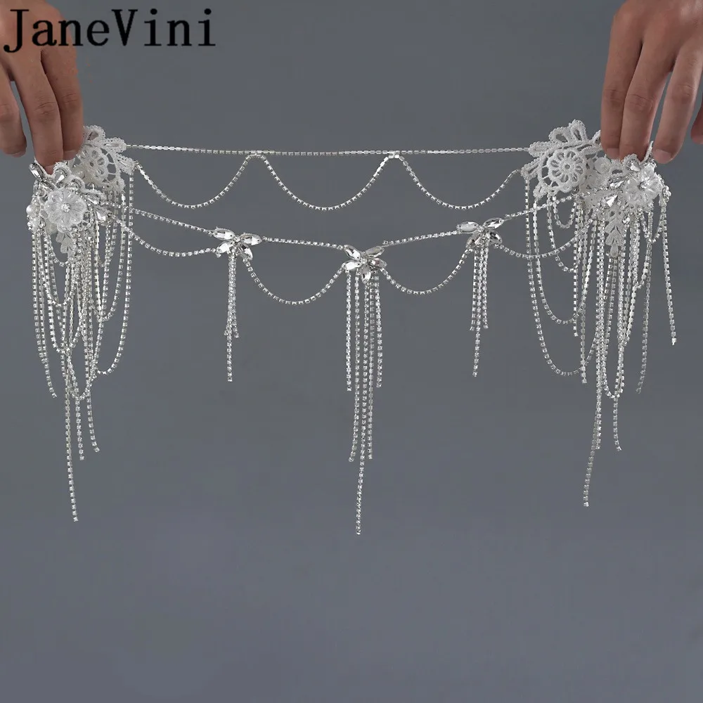 Блестящая серебряная цепочка jaevini свадебное ожерелье с кисточкой женские