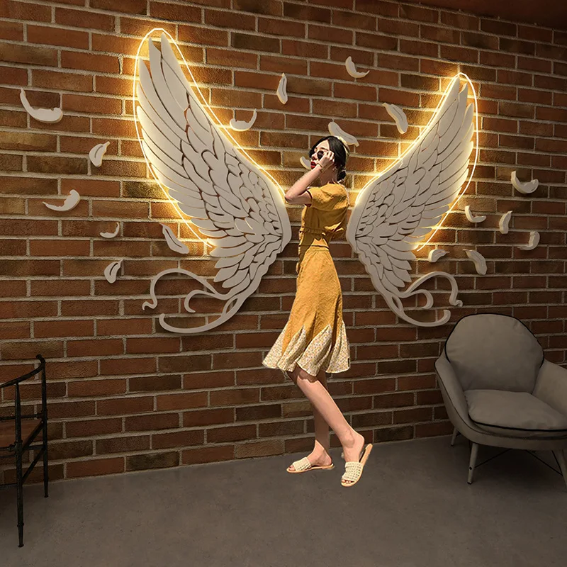 Крылья ангела зеркальные наклейки на стену акриловые самоклеющиеся настенные с