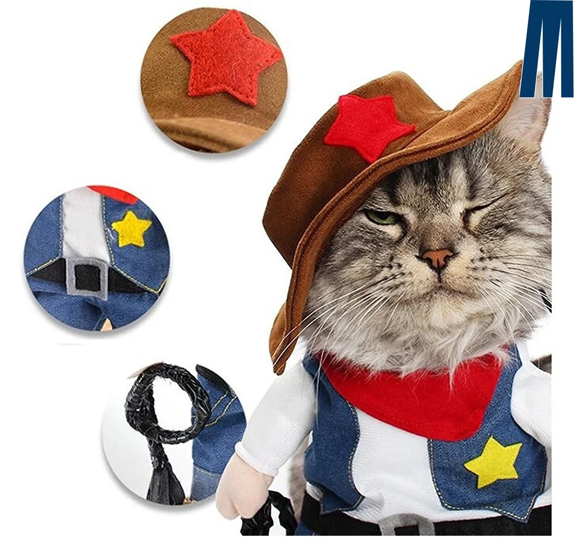 

Cat Cowboy Costume Hat for Cats Small Dogs Pet Costunm Cosplay Hat Funny Cat Accessories Dog Clothes Suit for Dogs Cats Clothing