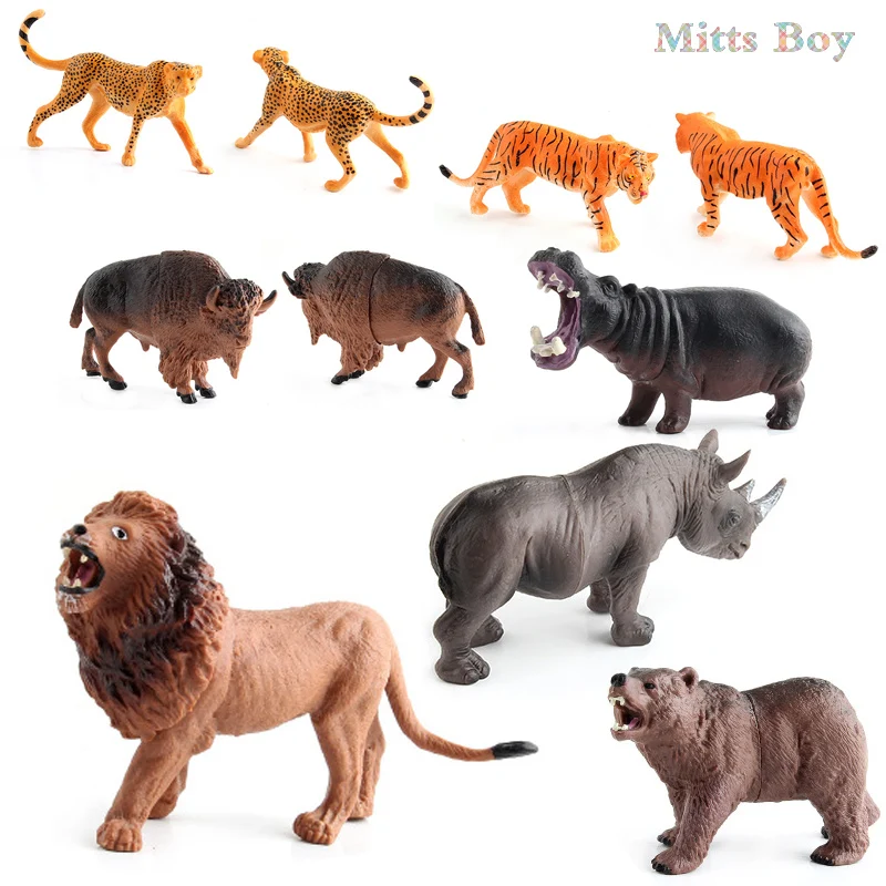Имитация диких животных модель зоопарка имитация козы тигра фигурки обучающая