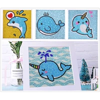 5d diamond painting kit for kids without frame diy full drill painting by number kits kids gift for home wall decor dolphins