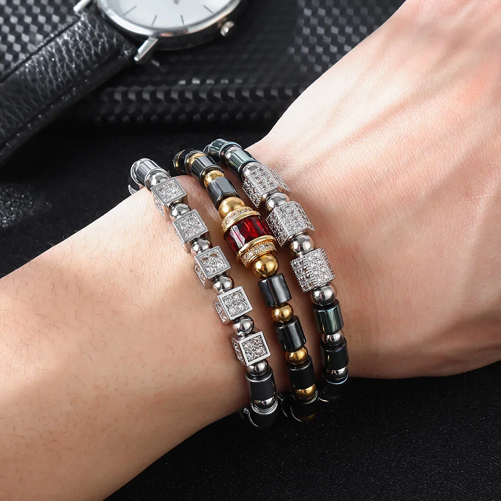 Женский браслет в стиле хип хоп с фианитами для похудения|Браслеты шармами| |