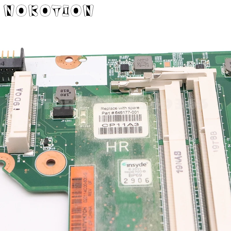 NOKOTION 646177-001 646177-501 для hp 2000 CQ43 CQ57 430 431 435 630 635 Материнская плата ноутбука HM65 Встроенная GMA HD DDR3 полный тест