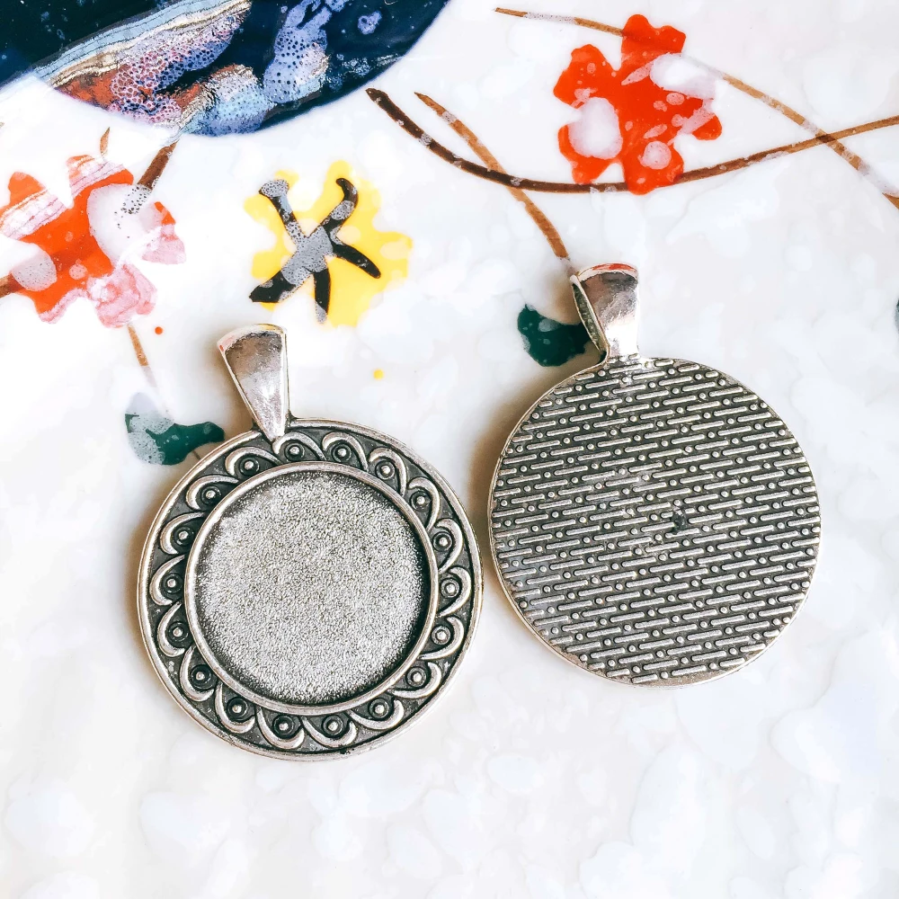 20 мм античный бронзовый серебристый цвет стеклянные заготовки под кабошон