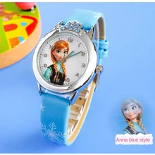 Disney Frozen Girls Elsa Princess Kids Watches Leather Strap Cute Childrens Cartoon Wristwatches birthday Gifts for Kids