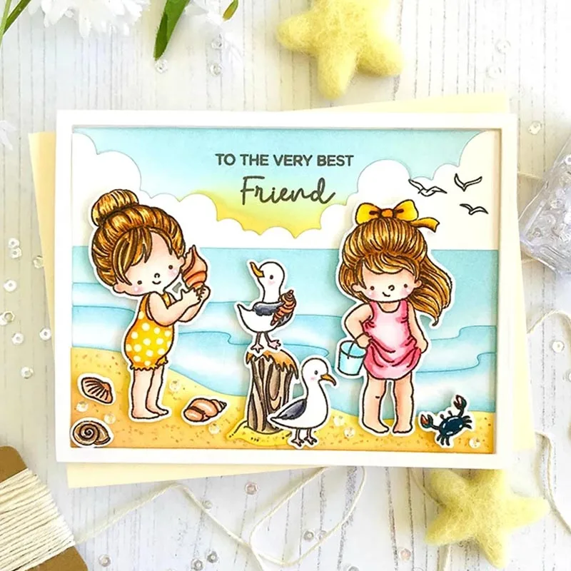 

Clouds Sea Water Beach Background Frame Metal Cutting Dies Scrapbooking For DIY Album Paper Cards Embossing Crafts 2019 New