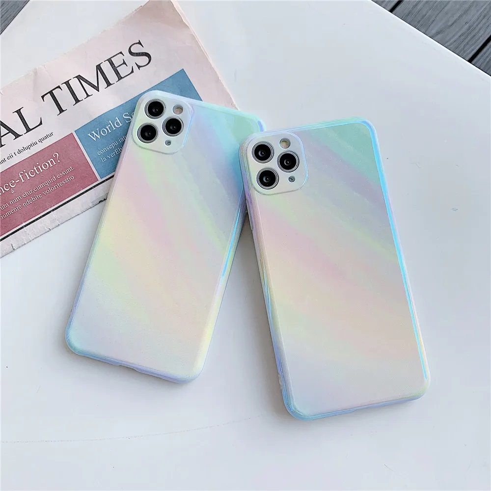 

Rainbow Gradient Aurora Phone Case For IPhone 12 11 Pro Max 12 Mini X XR XS Max 7 8 Plus SE 2020 Soft Silicone Back Cover Coque
