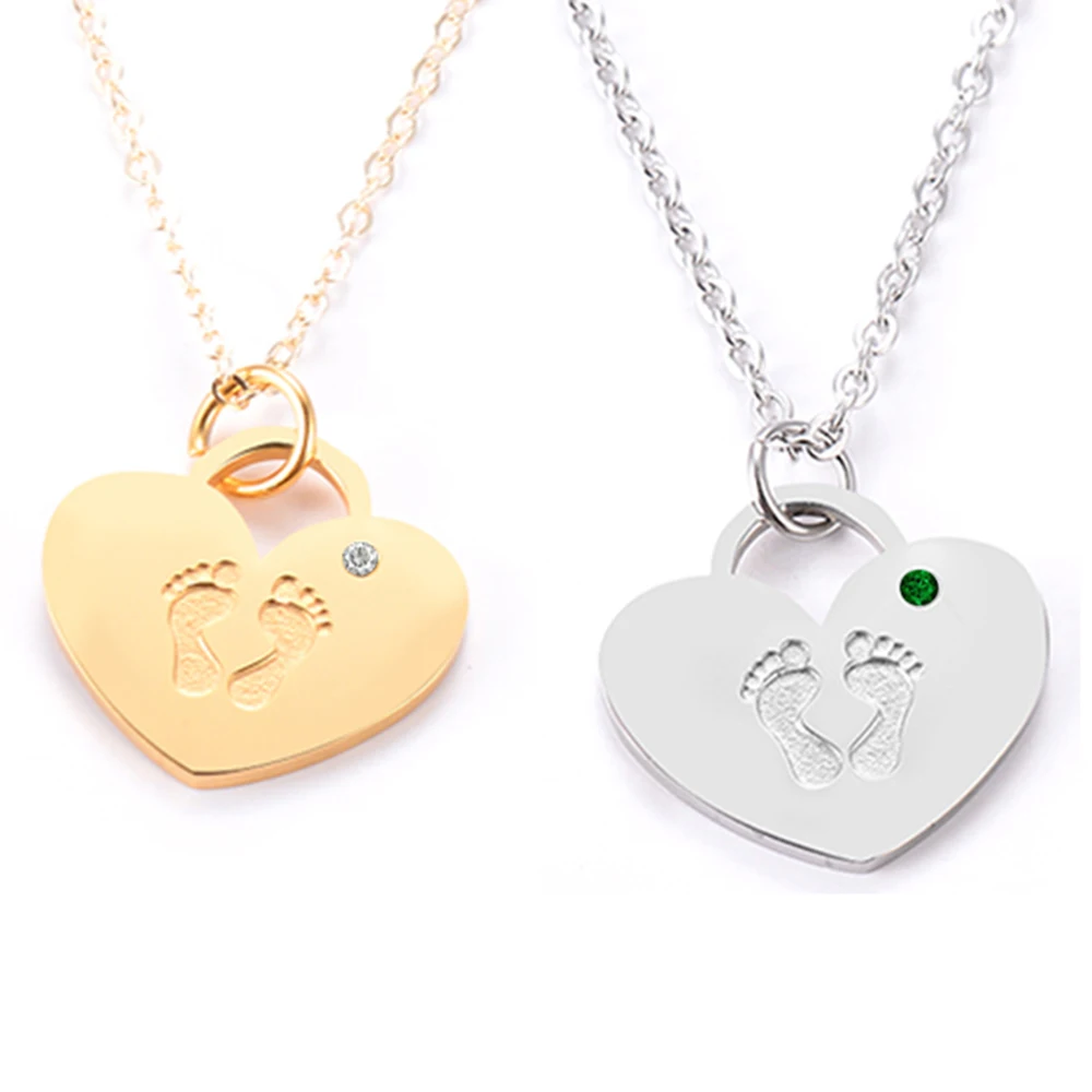 

Ожерелья и подвески из нержавеющей стали с именем на заказ, ожерелье с кулоном в виде сердца с камнем-талисманом, ювелирные изделия с гравир...