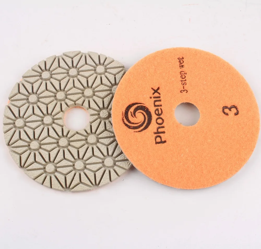 

RAIZI premium 4 inch white resin diamond wet 3 step polishing pads