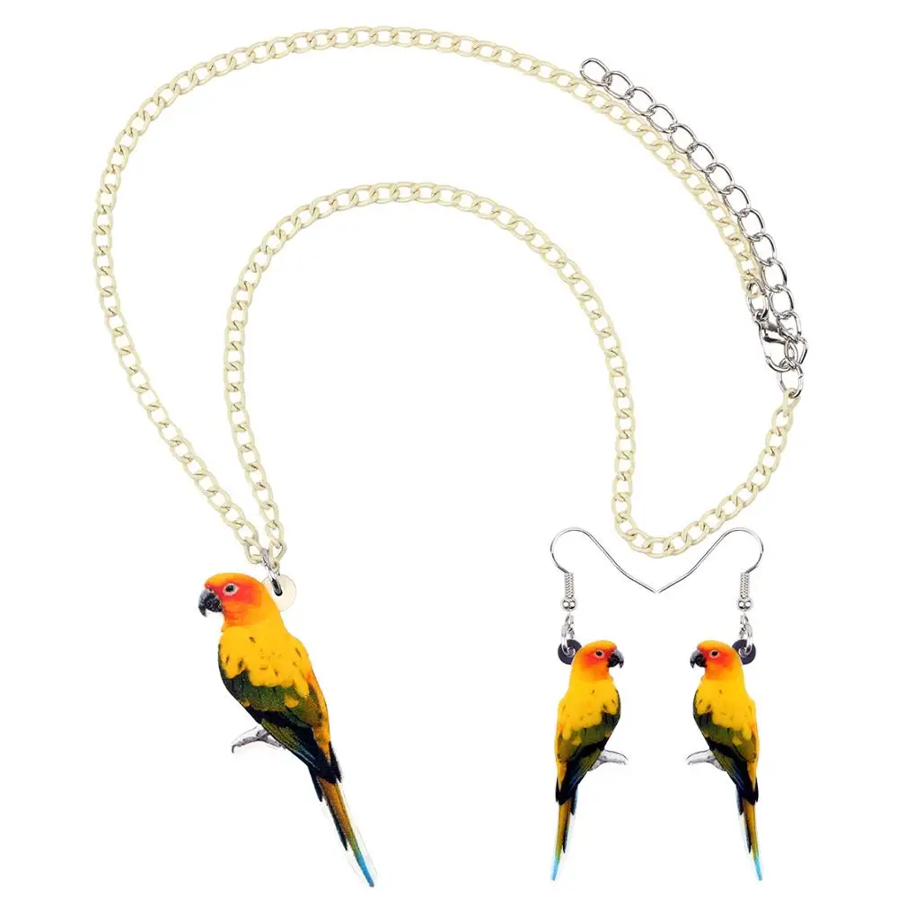 Акриловые подвески Bonsny в виде птиц ожерелье серьги ювелирные наборы тропические