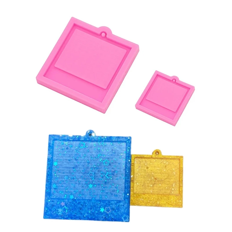 

R58E 1 Set Photo Frame Keychain Epoxy Resin Mold DIY Earring Pendant Silicone Mould