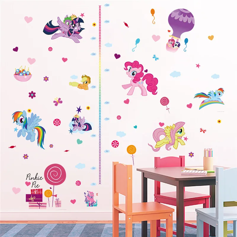 

The Little Pony Wall Stickers For Kids Room Height Measure Chart Bedroom Accessories Home Decor Wall Decal Cute Gift