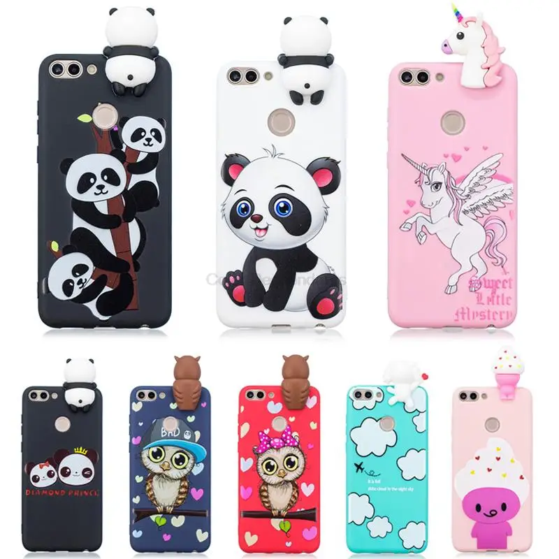 3D единорог Панда Сова Силиконовый ТПУ чехол для Coque Huawei Honor 8S 7S 7A 7C Pro 8A 8X 8 9 10 Lite 9i 10i P