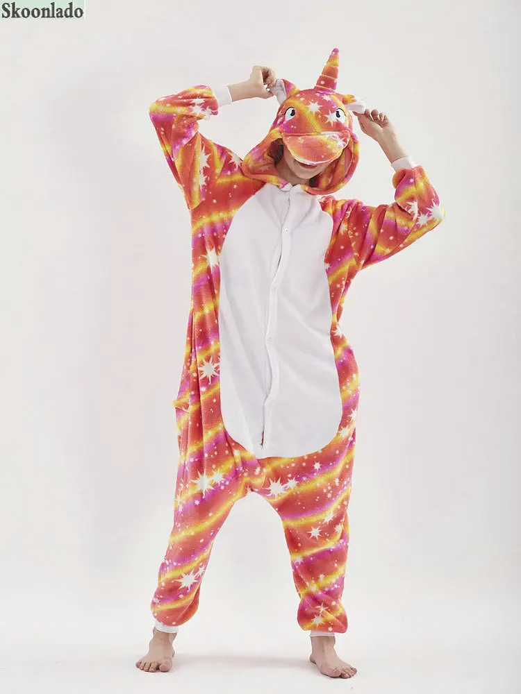 Newest Women Winter Adult Cosplay Good Quality Jumpsuit Pajamas Home Sleeping Clothes Hooded Button Conjoined All-In-One Female