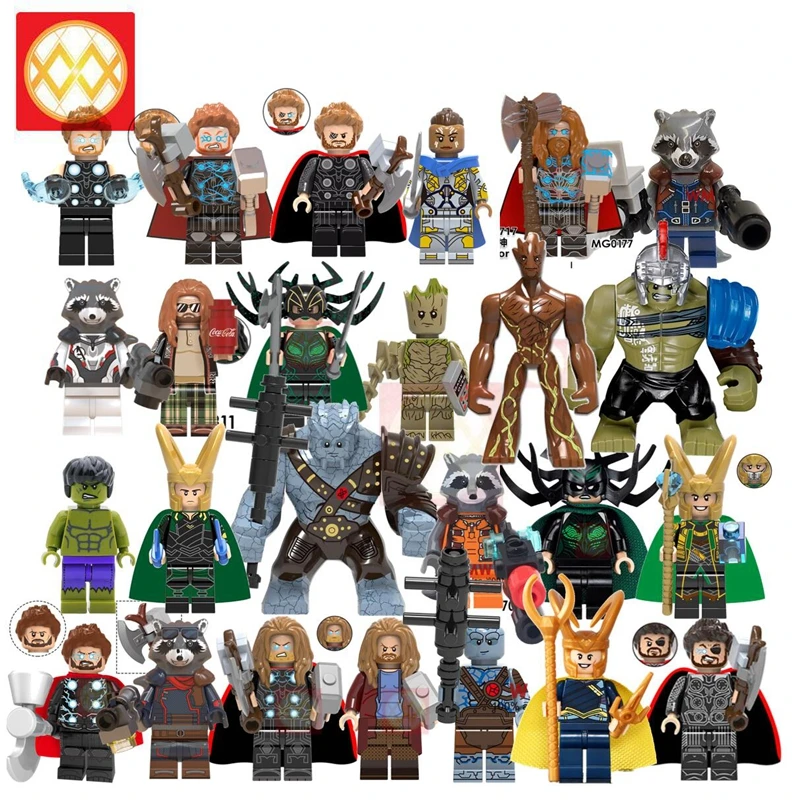 Фильм Тор Ragnarok Odin Loki Hela Валькирия битва лошадь Frigga Hemidall Джейн Фостер Халк Sif строительные блоки кирпичная игрушка малыш