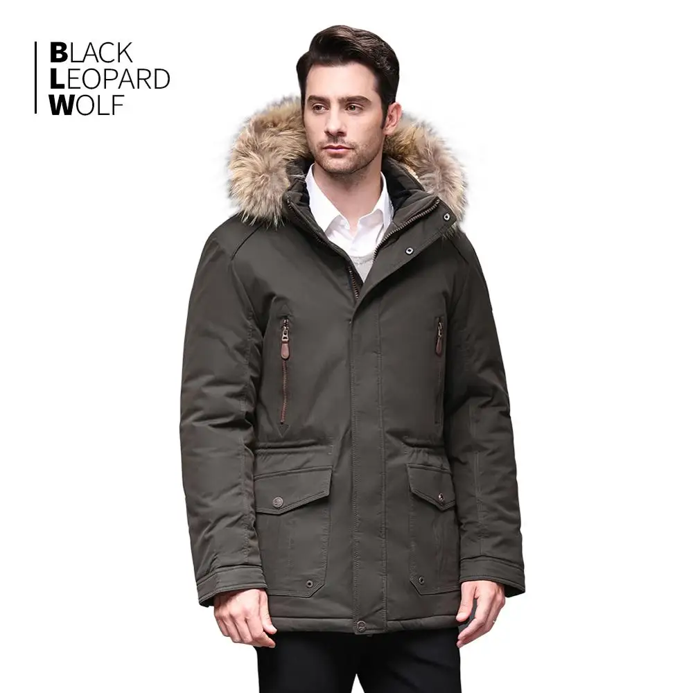 Blackleopardwolf 2019 Новое поступление зимняя куртка мужское пальто толстая парка аляска