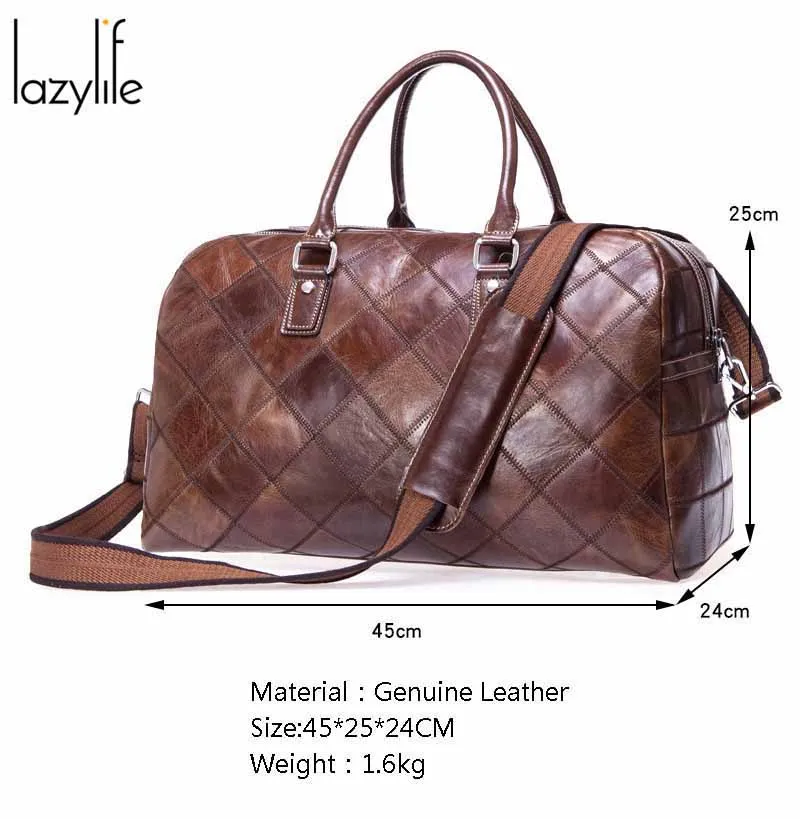 Дорожная сумка LAZYLIFE из натуральной кожи для пар модный спортивный чемодан