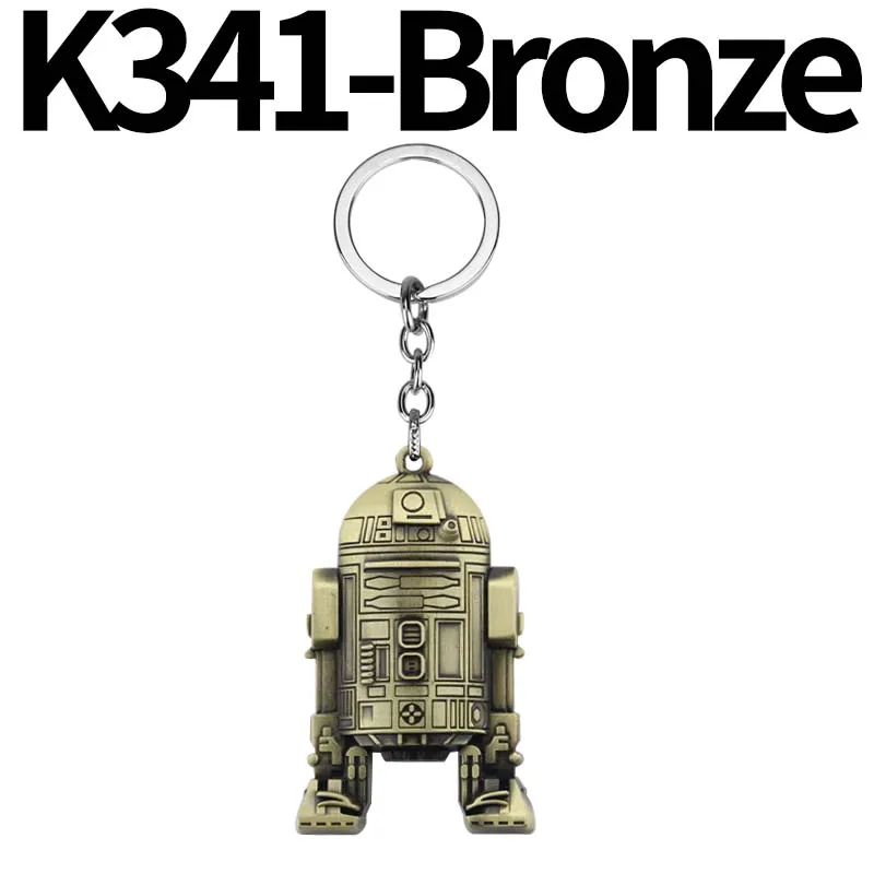 Металлический брелок для ключей Звездные войны The Force Awakens Robot R2-D2 - Цвет: K341-bronze