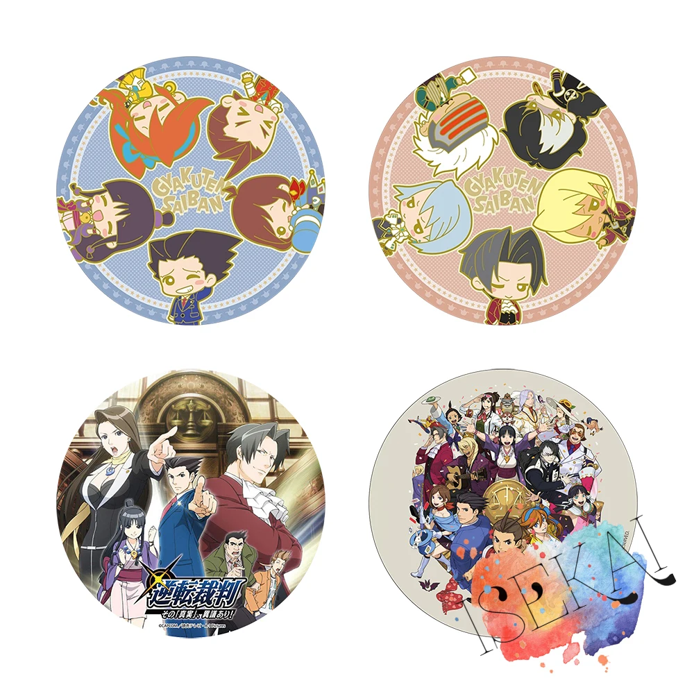 Металлическая брошь Gyakuten Saiban игровой значок Ace юриста Феникса Райта Аполлона
