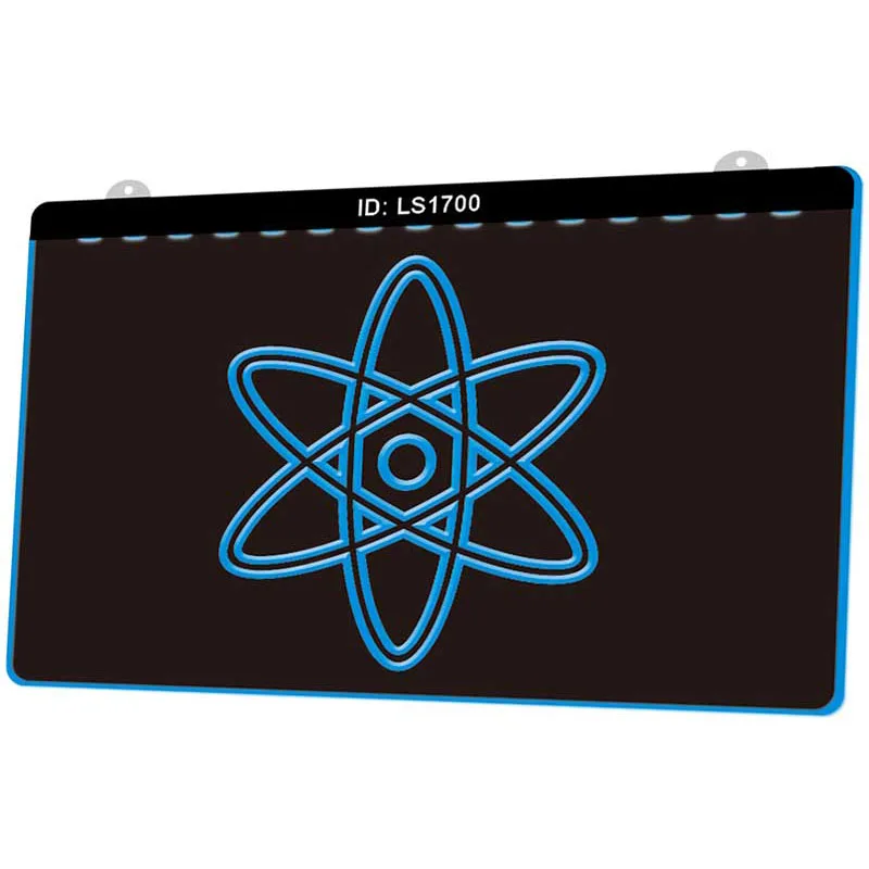 LS1700 символ атома Science новый 3D гравировальный светодиодный световой знак