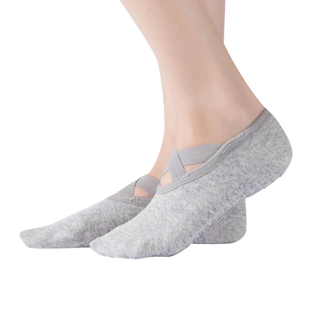 

New Sports Yoga Socks Slipper Women Anti Slip Elastic bandage Ladies Pilates Socks Ballet Heel Protector Professiona Dance Socks