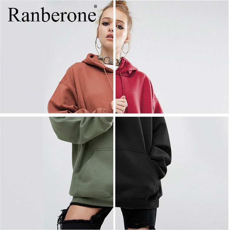 Women Fleece Hoodie Sweatshirts Winter Solid Color Oversize Ladies Pullovers Warm Pocket Hooded Jacket 2020 Tracksuit Wives