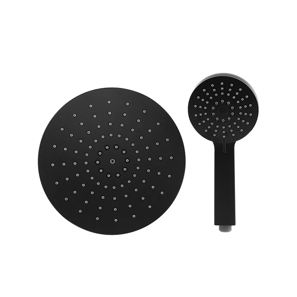 

Rain Shower Head Matte Black Multifunction Thin Rainfall Overhead Replacement Universal G 1/2 Connector For Bathroom