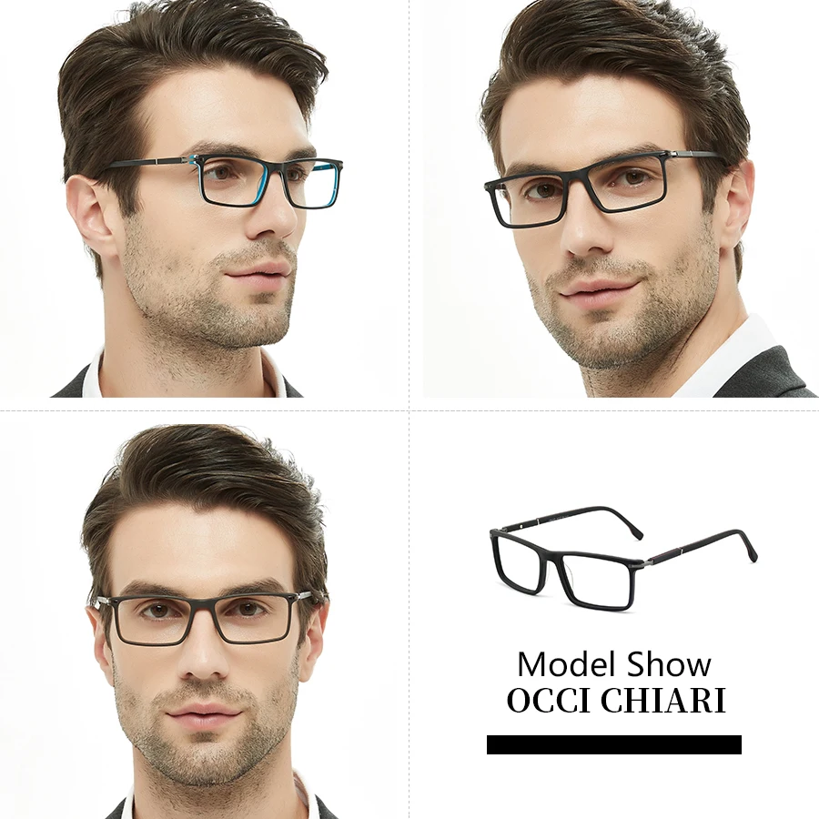OCCI CHIARI, анти-синий светильник, очки для мужчин, компьютерные оптические очки Gafas, черные оправы для очков по рецепту, ретро очки с прозрачными линзами