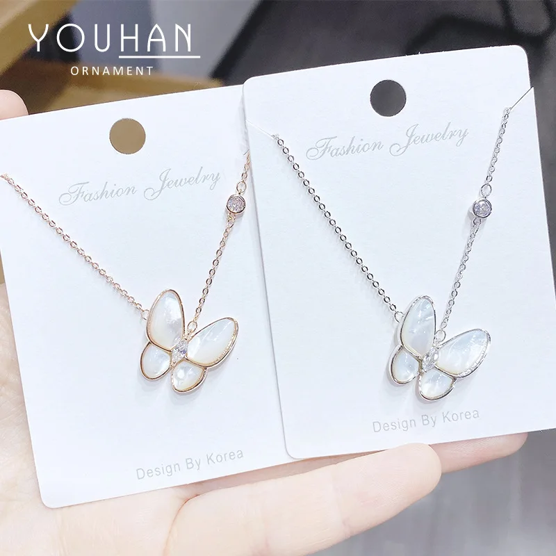 Модное ожерелье в виде фритиллярной бабочки женское новое с цепочкой до ключицы