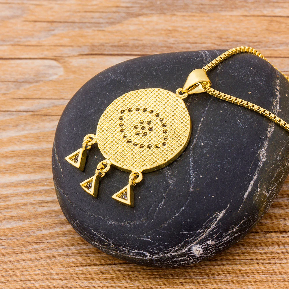 Женское колье AIBEF инкрустированное искусственным бриллиантом круглое синее