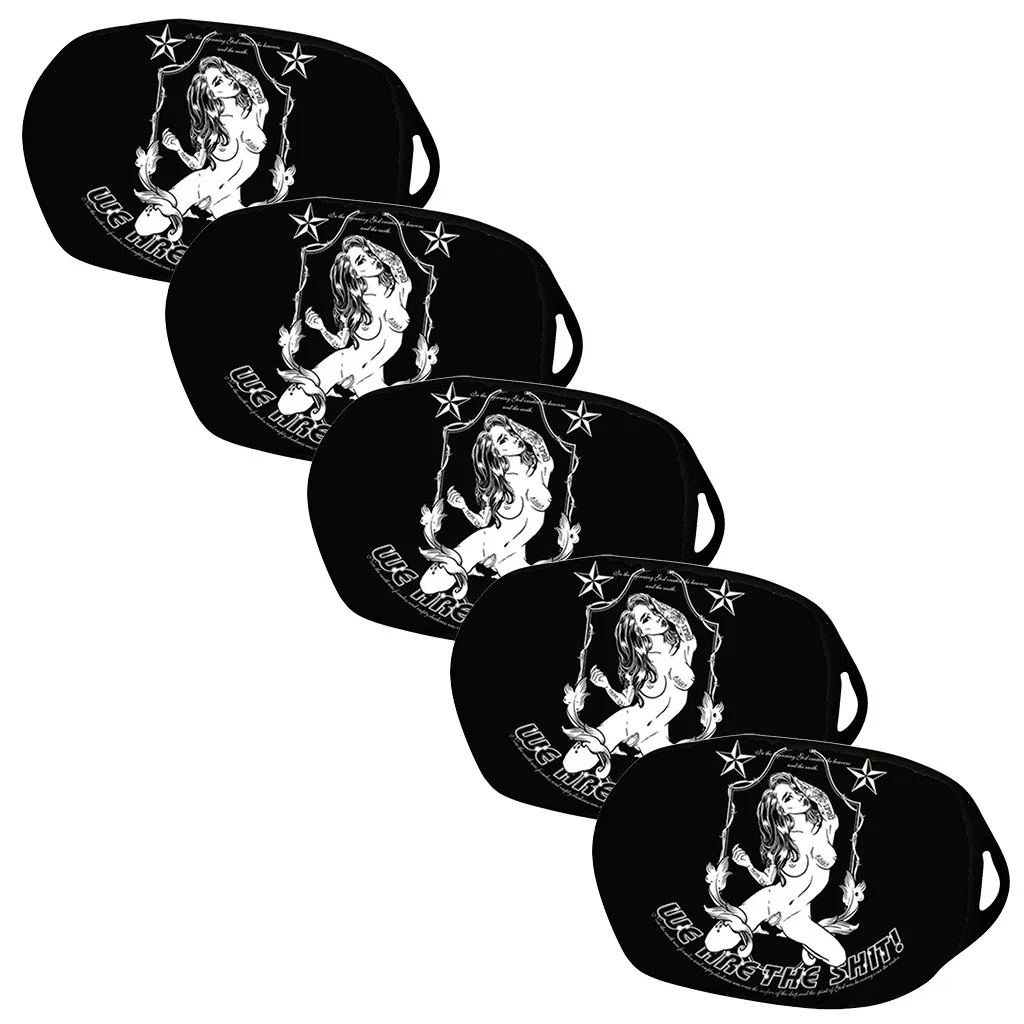 Маска для Хэллоуина 5 шт. Пылезащитная многоразовая тканевая карманная маска рта