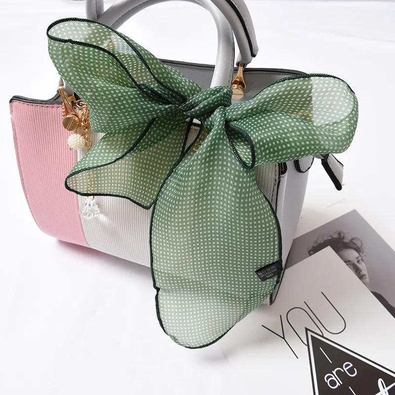 Светильник и тонкий шелковый шарф для женщин в горошек контраст декоративные