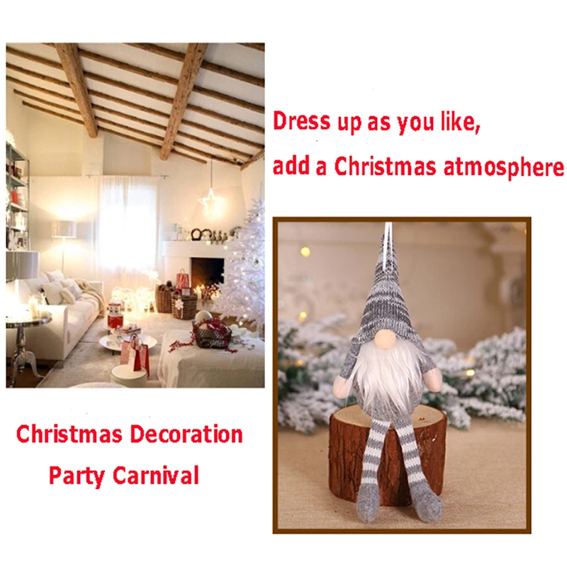 Рождественское украшение вязаная плюшевая кукла Гном Рождественская елка