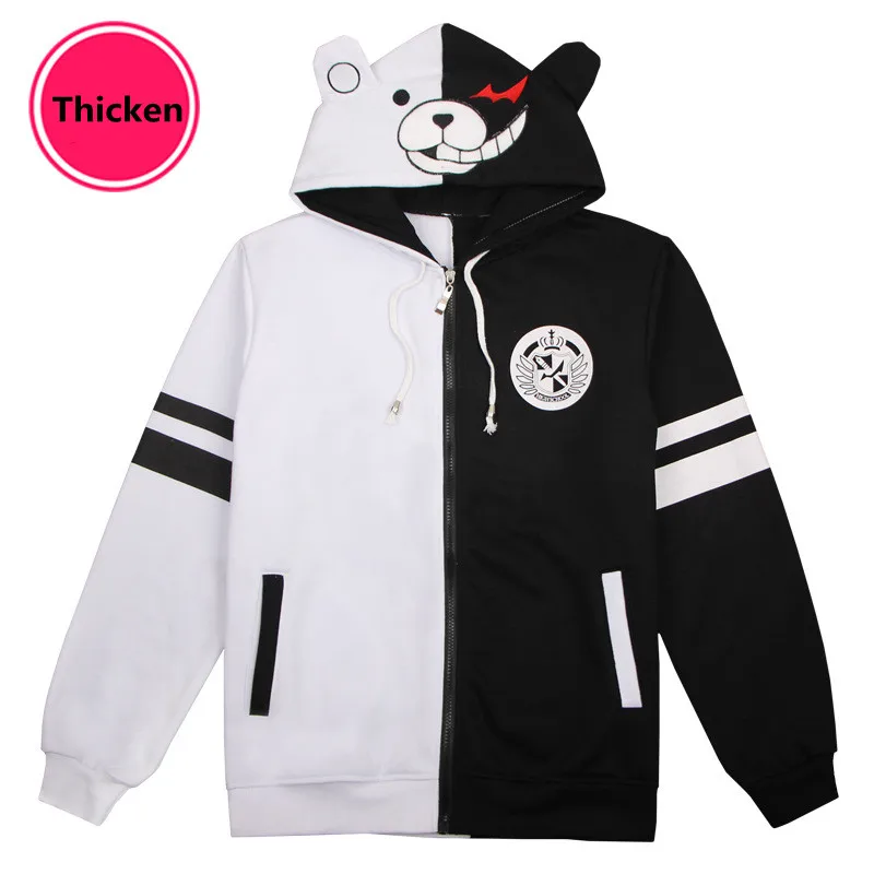 Свитер Danganronpa Monokuma для косплея унисекс толстовка с капюшоном куртка повседневная
