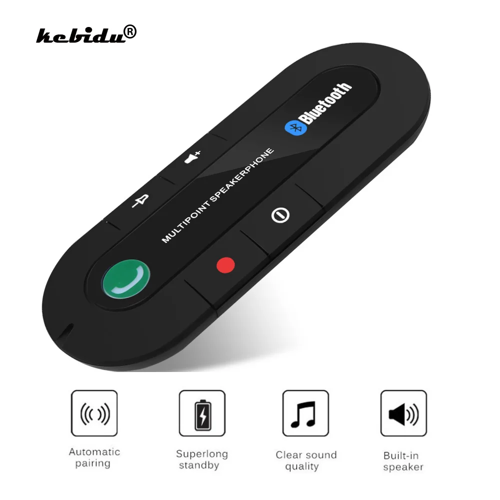 Kebidu Беспроводной Bluetooth 4 1 автомобильный комплект громкой связи FM передатчик MP3