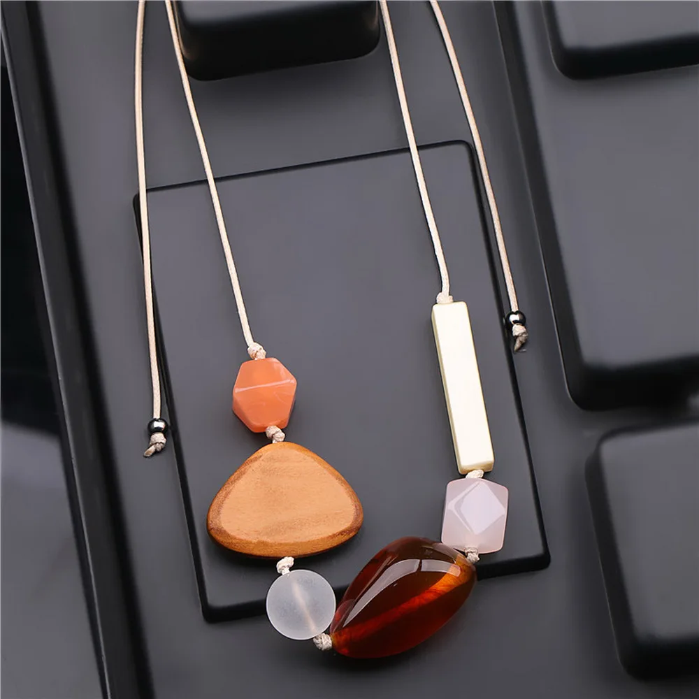 Простые массивные акриловые деревянные бусины из смолы подвески ожерелья для