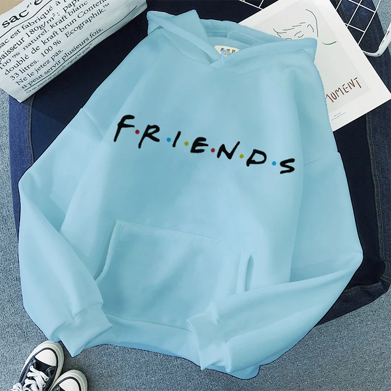 2020 Winter Friends Printing Sweatshirts Hoodies Woman Long Sleeve Fashion Hooded Pullovers Warm Pocket Plus Size Women Clothing