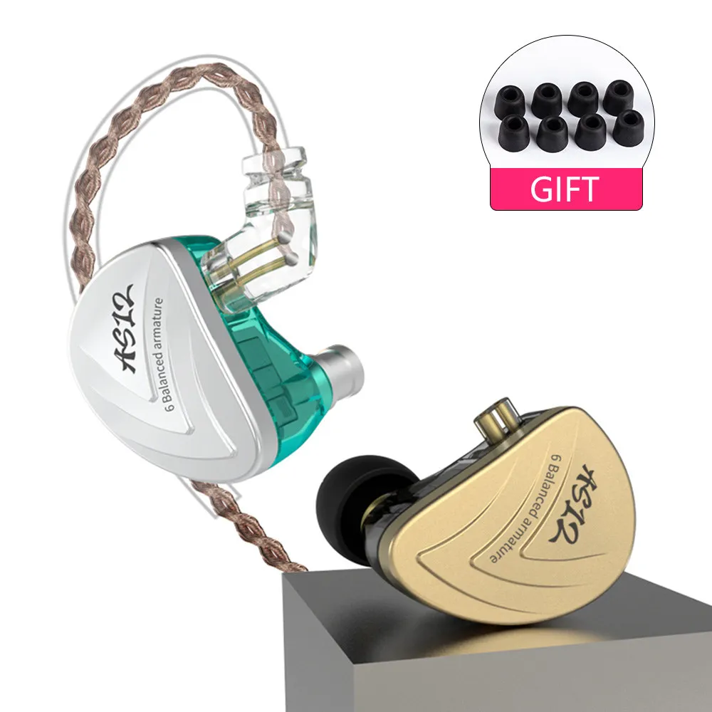 АК KZ AS12 12BA сбалансированные арматурные наушники-вкладыши HIFI Беговые спортивные