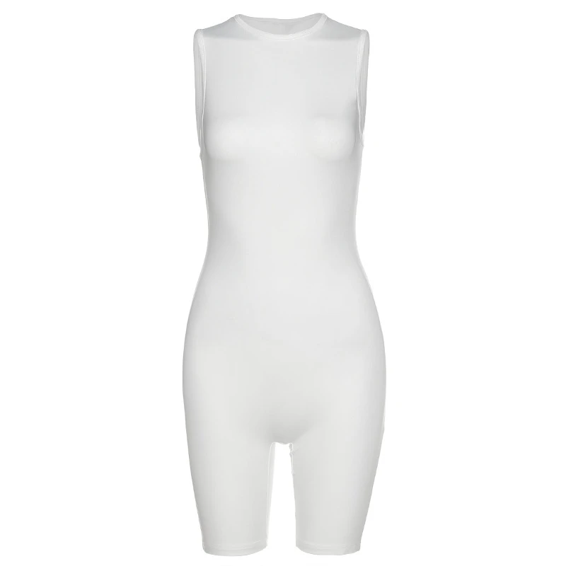 

2021 summer new women's zipper slim and hip lifting sports one-piece shorts
