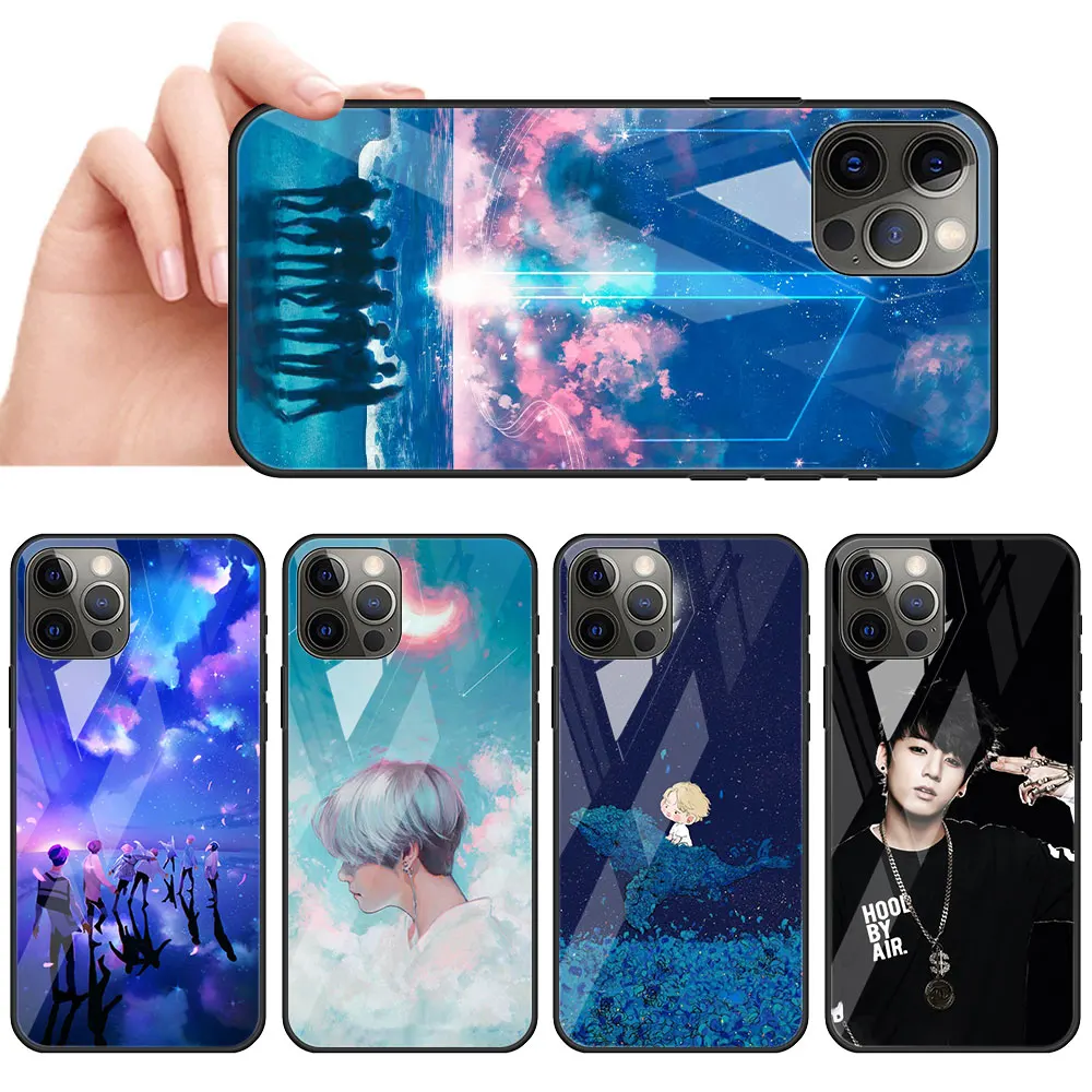

Remazy Fashion Kpop Korean DYNAMITE Glass Call Phone Case For iPhone 11 13 Mini 12 Pro Max 7 8 Plus X XR XS 6 6s SE 2020 Cover