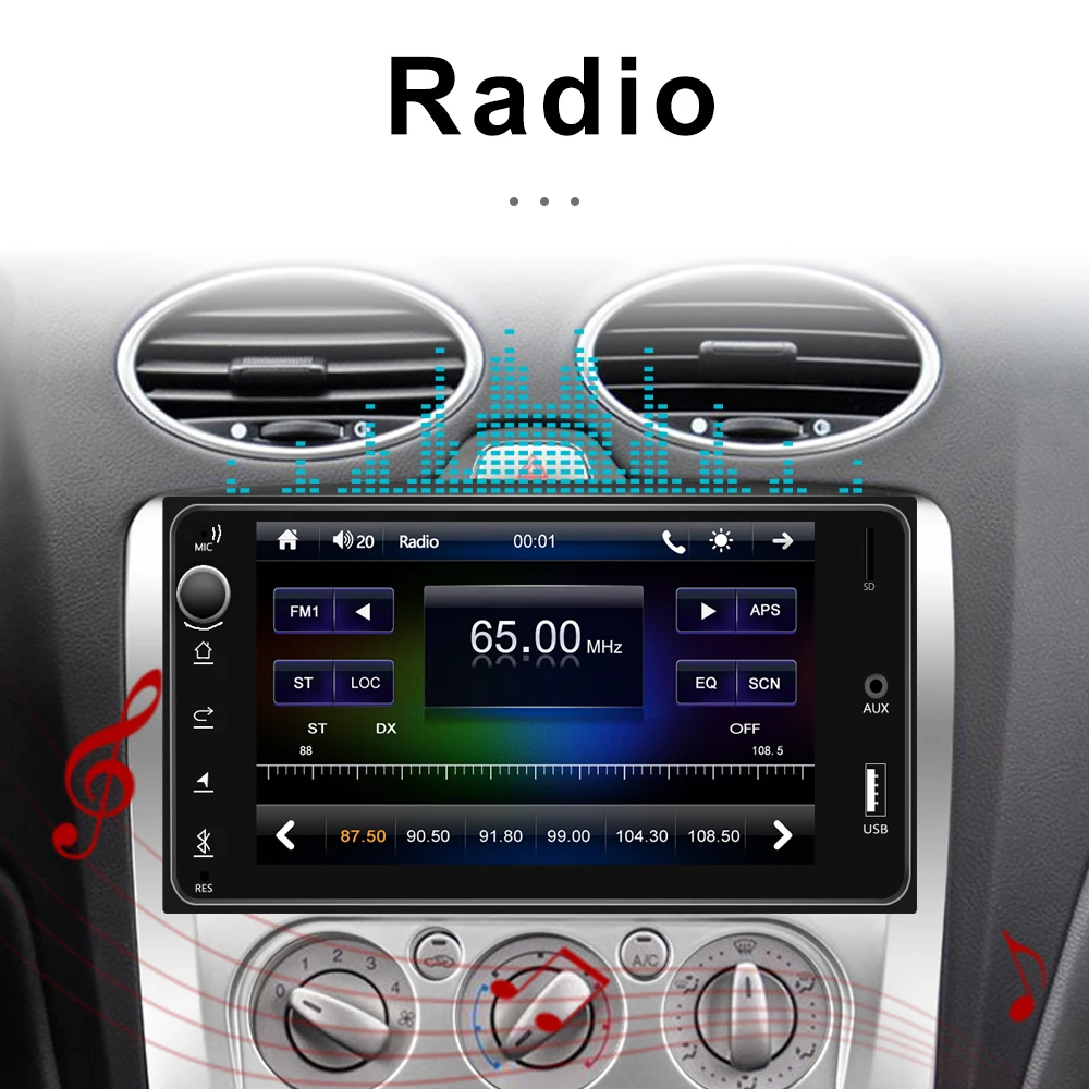 AMPrime 2 Din Автомобильная Радио " мультимедиа для Toyota Corolla авто стерео Android/IOS Авторадио MirrorLink Bluetooth USB TF FM камера